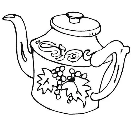 Dibujos para colorear de una tetera hirviendo - Imagui