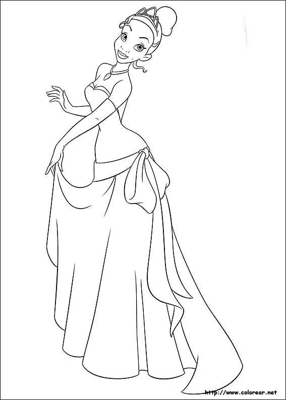 Dibujos para colorear de Tiana la Princesa y el sapo Dibujos para colorear de Tiana la Princesa y el sapo