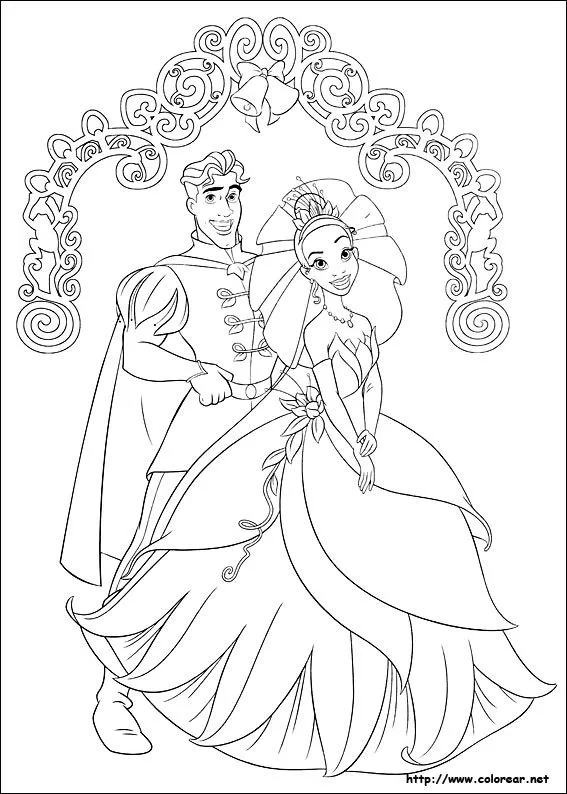 Dibujos para colorear de Tiana la Princesa y el sapo Dibujos para colorear de Tiana la Princesa y el sapo