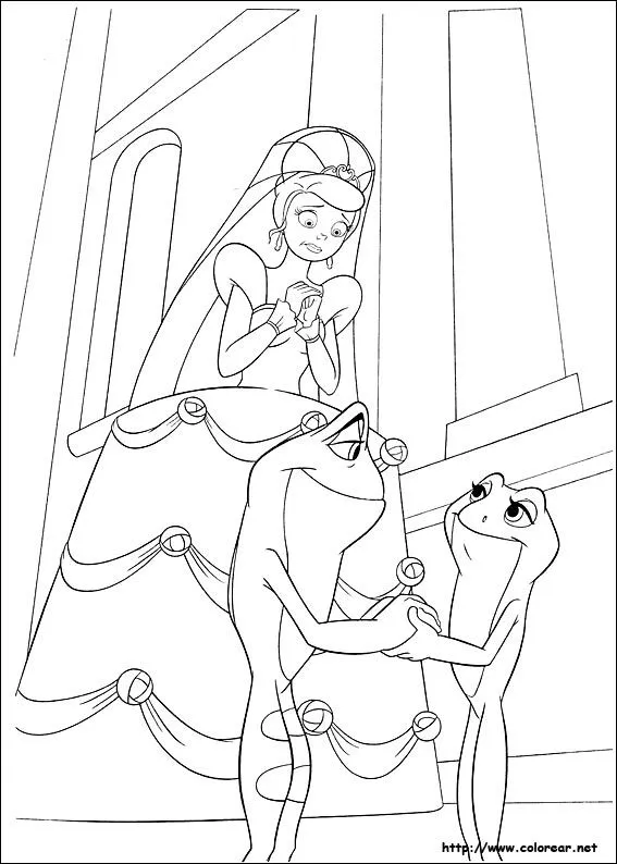 Dibujos para colorear de Tiana la Princesa y el sapo Dibujos para colorear de Tiana la Princesa y el sapo