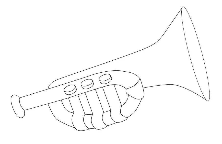 Dibujo de trompeta para colorear - Imagui