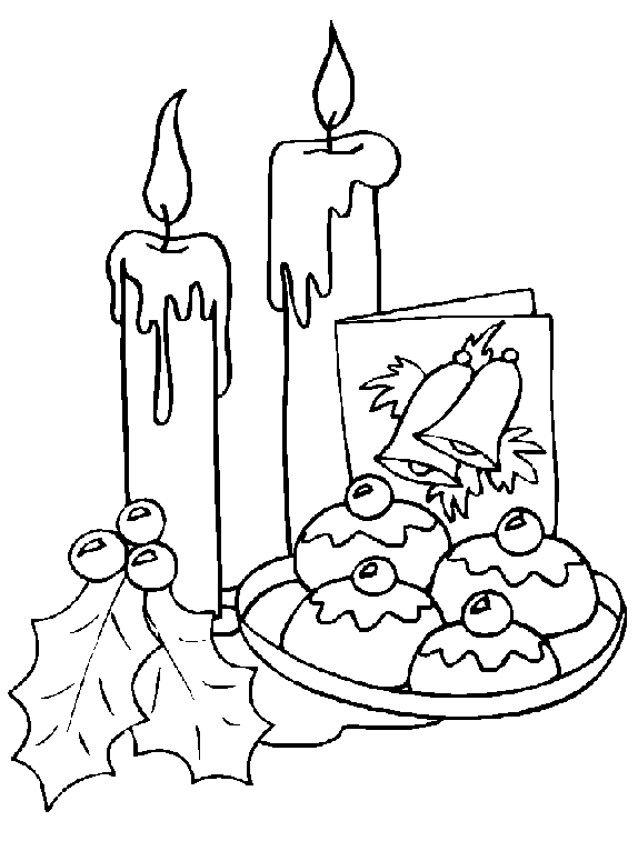 Dibujos para colorear de Velas de navidad, Plantillas para ...