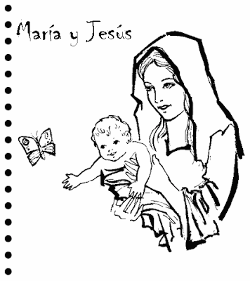Dibujos para colorear de la Virgen María