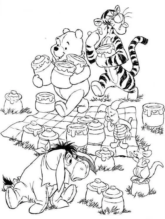 Dibujos para colorear de Winnie The Pooh y sus amigos bebés - Imagui