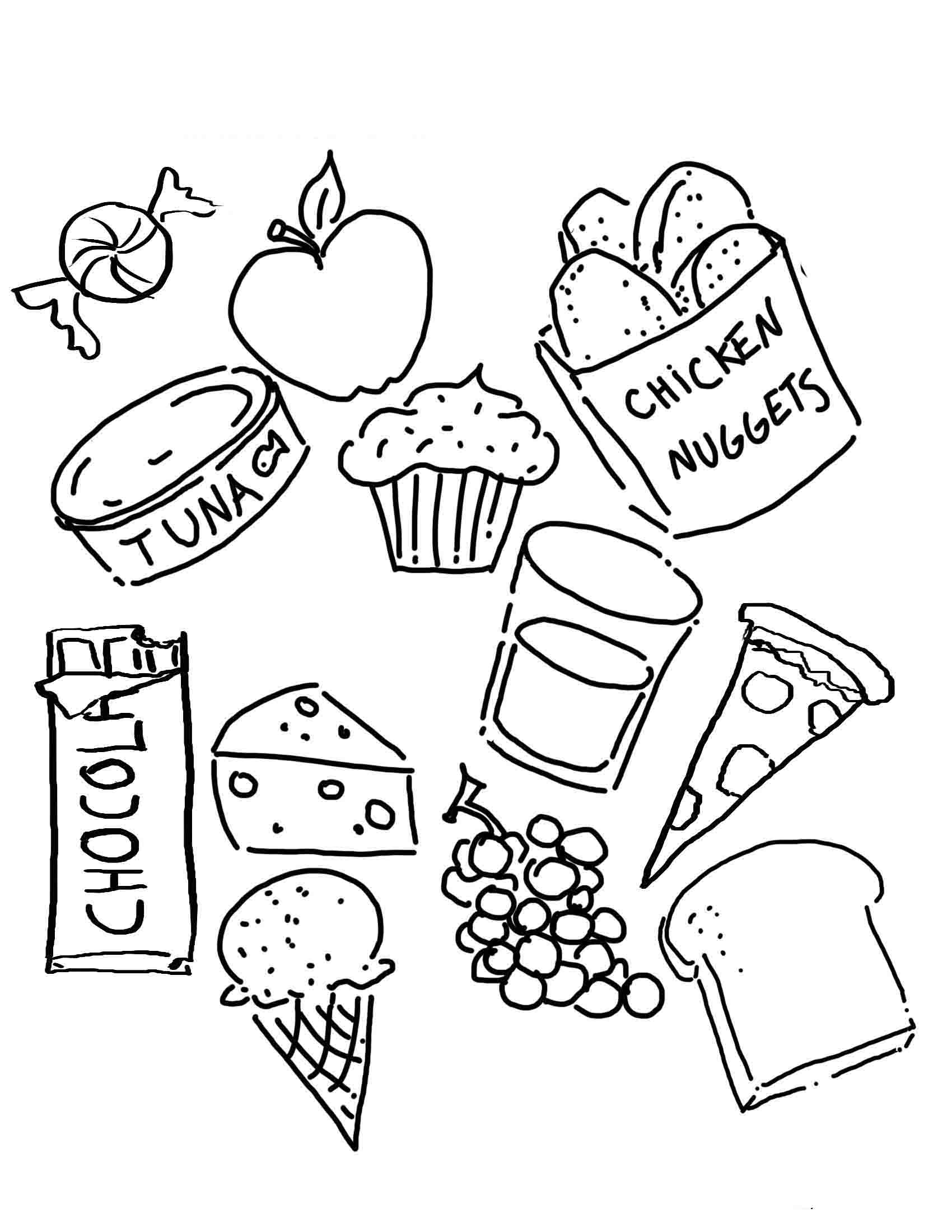 comida saludable para ni Colouring Pages