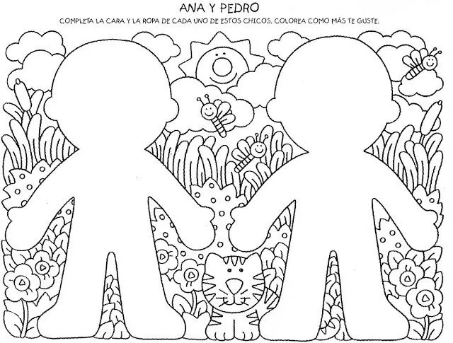 Dibujos para completar y colorear | dibuix del cos per pintar ...