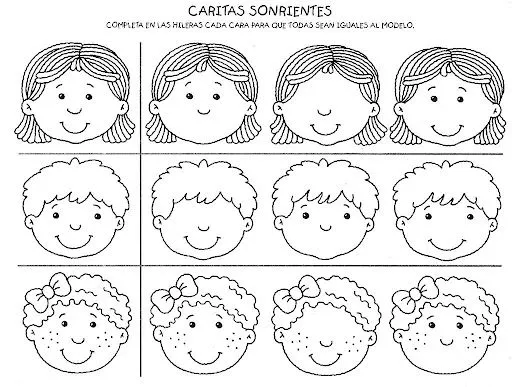 DIBUJOS DE CARAS PARA COMPLETAR