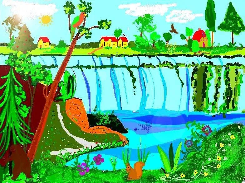 Mis dibujos con la compu: otra vista cataratas