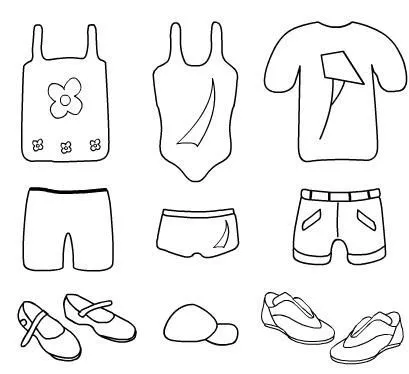 Vestimenta de niños para colorear - Imagui