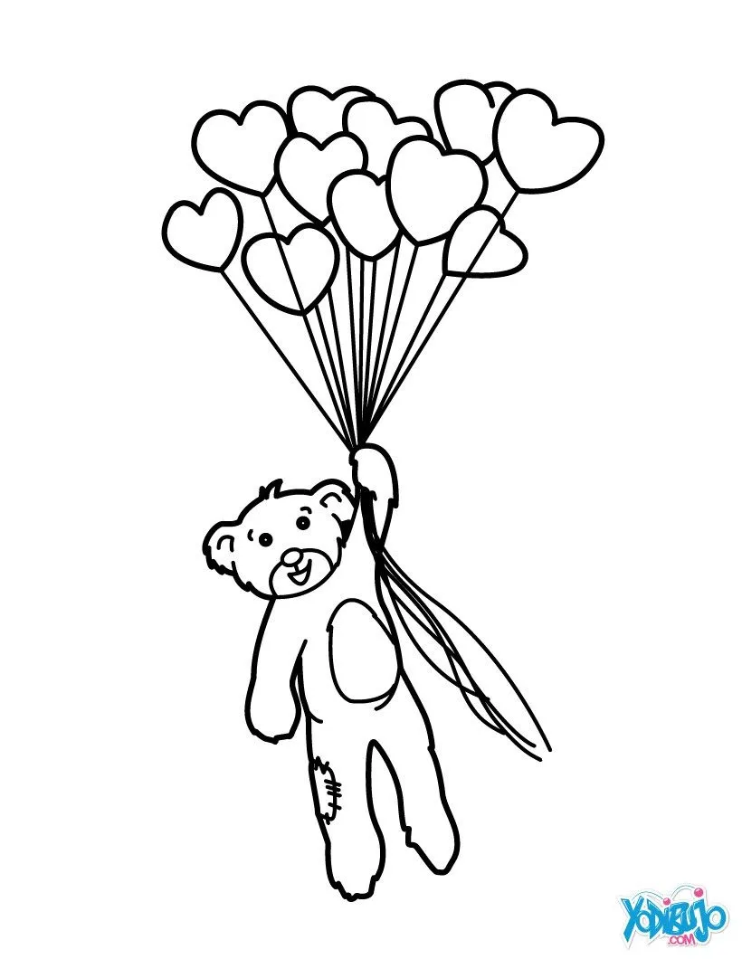 Dibujos de CORAZONES para colorear - Globos corazon Dibujos de CORAZONES para colorear - Globos corazon