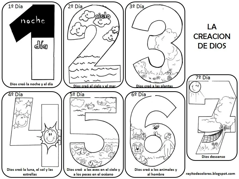 Dibujos Creación de Dios | Compartiendo por amor Dibujos Creación de Dios | Compartiendo por amor