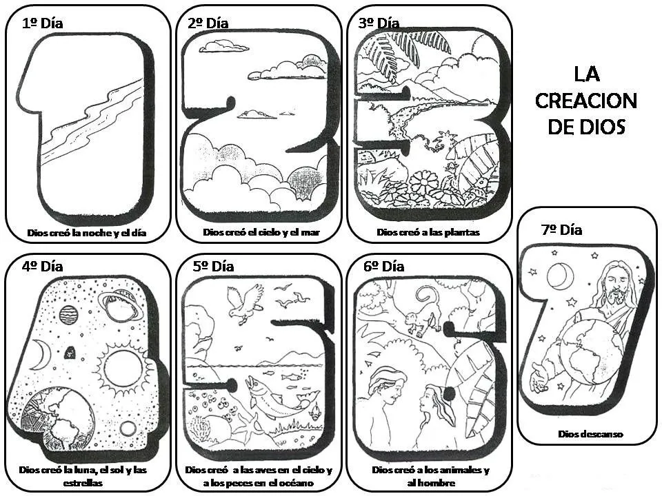 Dibujos de la creación del mundo en 7 días para colorear - Imagui Dibujos de la creación del mundo en 7 días para colorear - Imagui
