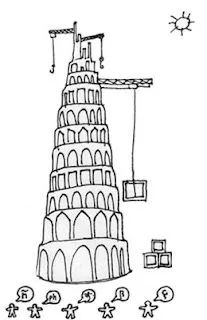 Dibujos Cristianos Para Colorear: Colorear la Torre de Babel Dibujos Cristianos Para Colorear: Colorear la Torre de Babel
