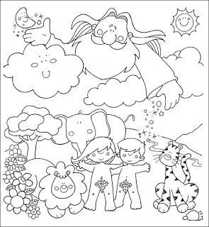 Dibujos Cristianos Para Colorear: Dibujo de La Creacion para colorear