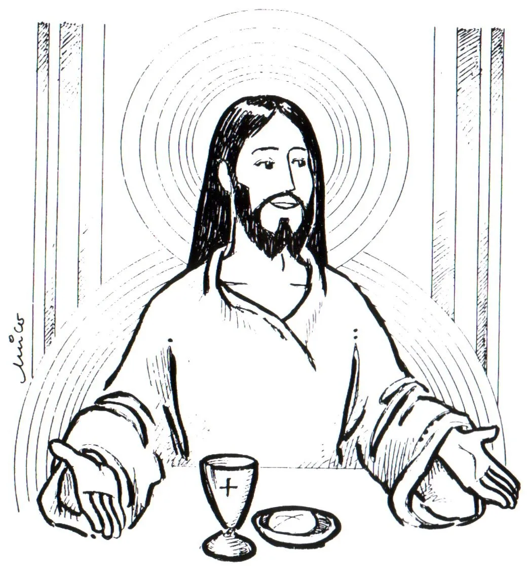 Dibujo de Jesus con el pan y el vino para colorear ~ Dibujos ... Dibujo de Jesus con el pan y el vino para colorear ~ Dibujos ...
