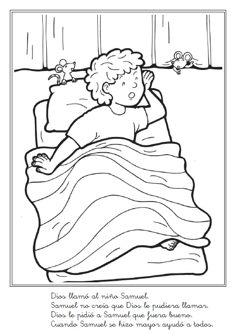 Dibujos Biblicos: Samuel es llamado por Dios para colorear ...