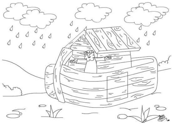 Dibujos Cristianos Para Colorear: El diluvio para colorear