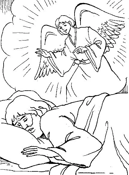 Dibujos Cristianos Para Colorear: José es visitado por un ángel ... Dibujos Cristianos Para Colorear: José es visitado por un ángel ...