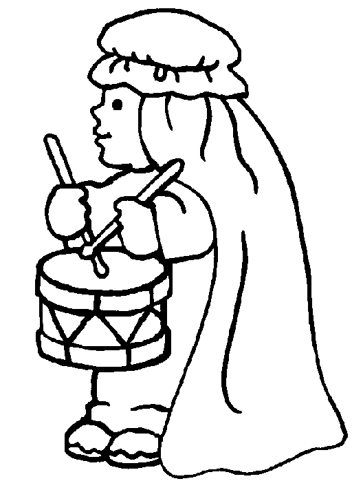 Dibujos Cristianos Para Colorear: Niño del Tambor para colorear