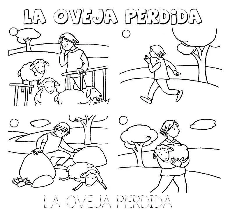 Dibujos Cristianos Para Colorear: Parabola de la Oveja Perdida ... Dibujos Cristianos Para Colorear: Parabola de la Oveja Perdida ...