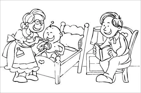 Dibujos de cuarto de bebe para colorear