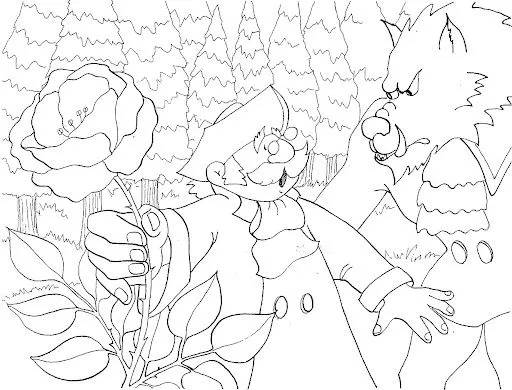 DIBUJOS CUENTO LA BELLA Y LA BESTIA PARA IMPRIMIR Y COLOREAR