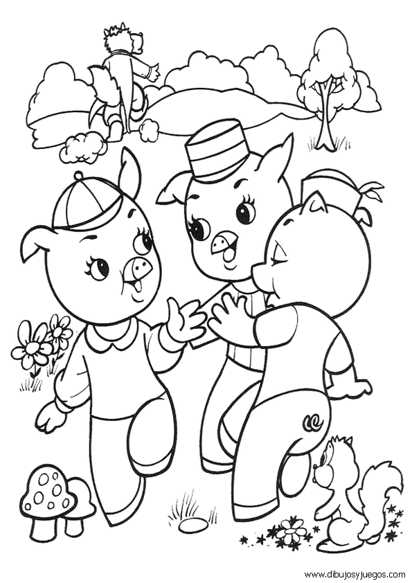 dibujos-cuento-tres-cerditos-006 | Dibujos y juegos, para pintar y ... dibujos-cuento-tres-cerditos-006 | Dibujos y juegos, para pintar y ...