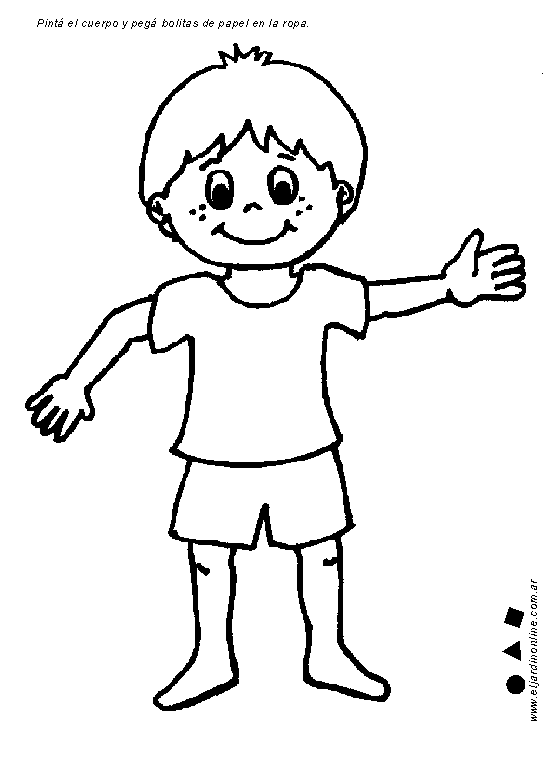 Niño cuerpo entero para colorear - Imagui