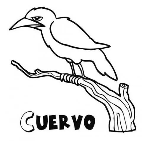 Imprimir: Dibujos de cuervos para colorear. Imágenes de aves para ...