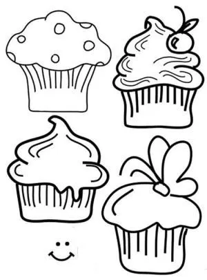 Cupcake para colorear - Imagui