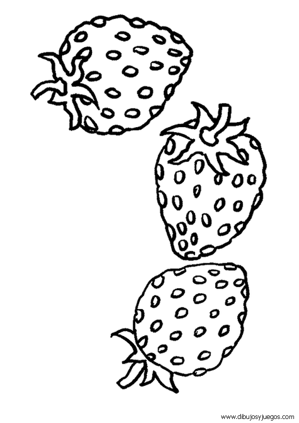 dibujos-de-fresas-003 | Dibujos y juegos, para pintar y colorear