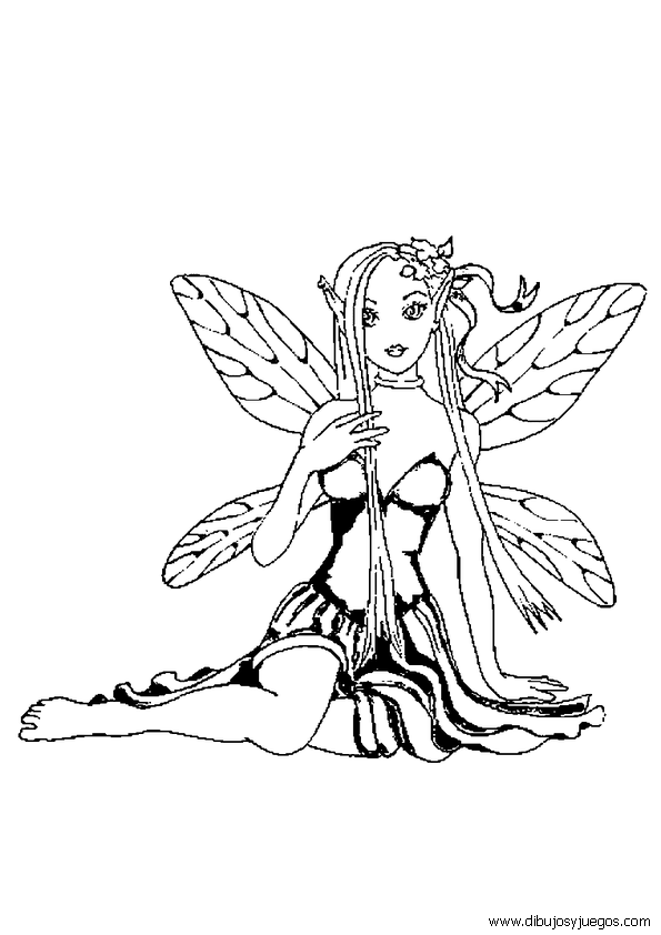 dibujos-de-hadas-027 | Dibujos y juegos, para pintar y colorear