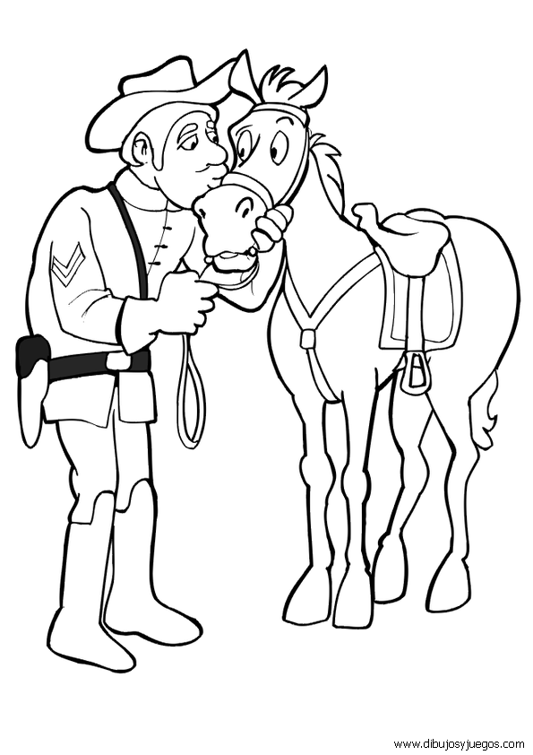 dibujos-de-vaqueros-015 | Dibujos y juegos, para pintar y colorear