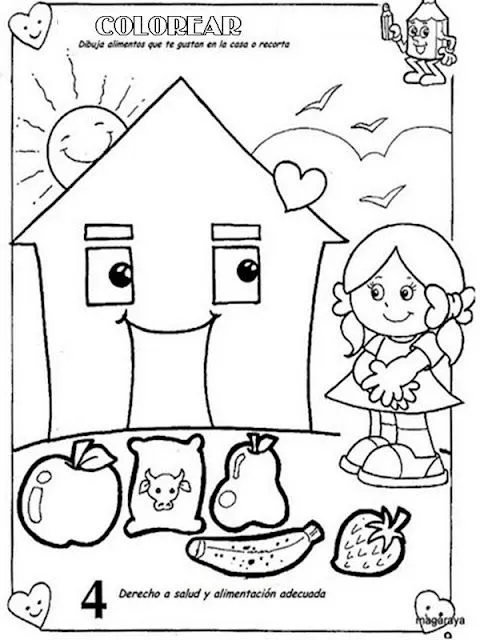 Dibujos para pintar de los derechos del niño - Imagui