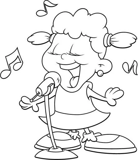 Niño para colorear cantando - Imagui