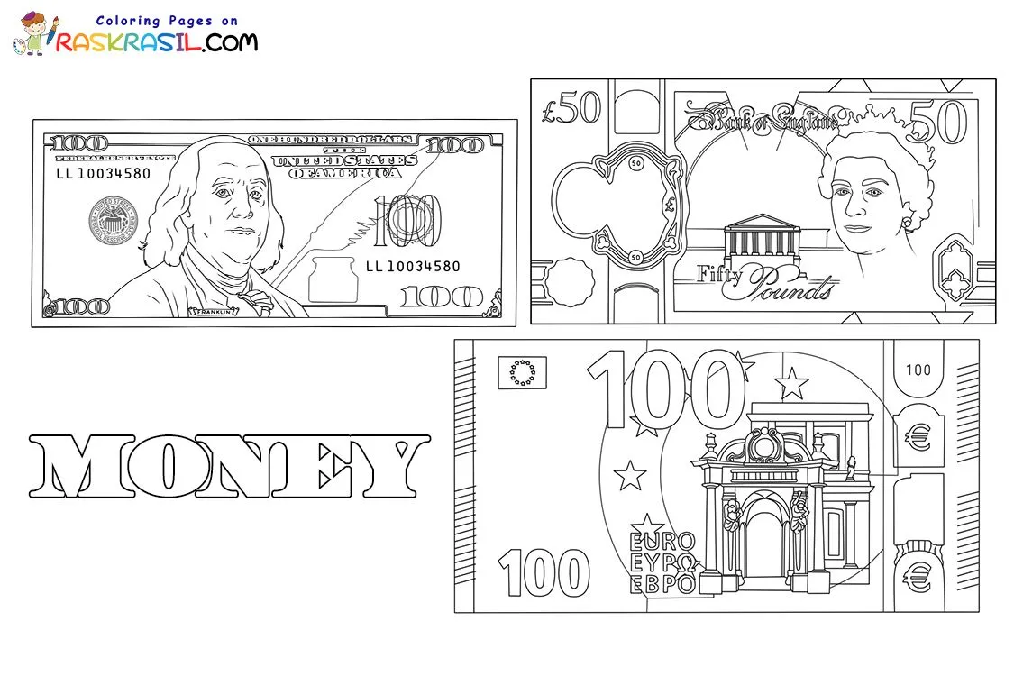 Dibujos de Dinero para Colorear