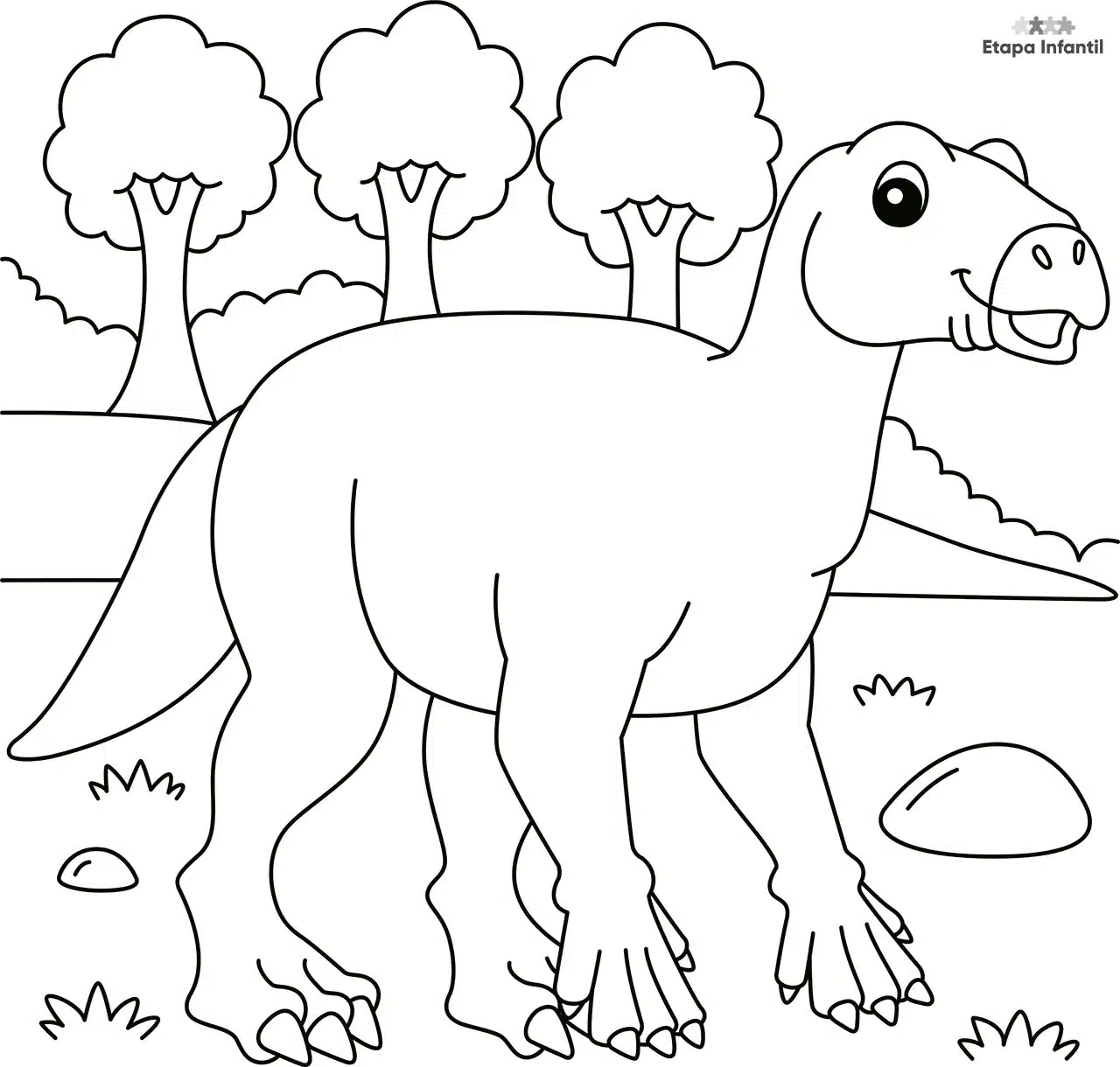 Dibujos de dinosaurios para colorear - Etapa Infantil Dibujos de dinosaurios para colorear - Etapa Infantil