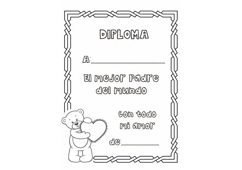 Dibujos de diplomas para colorear el Día del Padre Dibujos de diplomas para colorear el Día del Padre