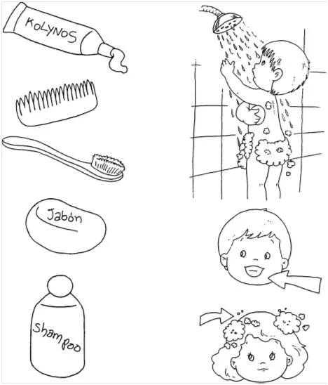 Dibujos de elementos de aseo personal para pintar | Colorear imágenes Dibujos de elementos de aseo personal para pintar | Colorear imágenes
