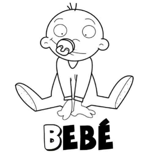 Dibujo de un bebés con su chupete para pintar - Dibujos para ... Dibujo de un bebés con su chupete para pintar - Dibujos para ...