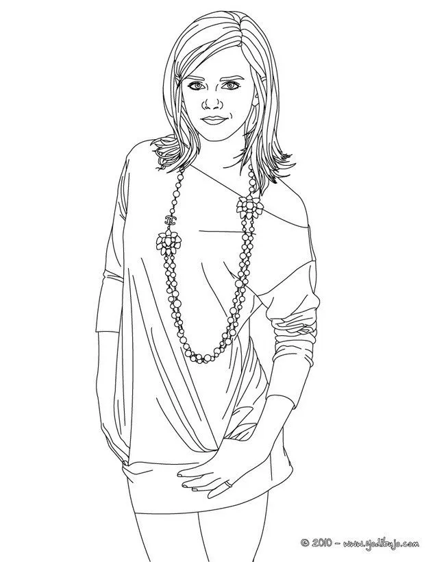 Dibujos de EMMA WATSON para colorear - Emma Watson con mini flada