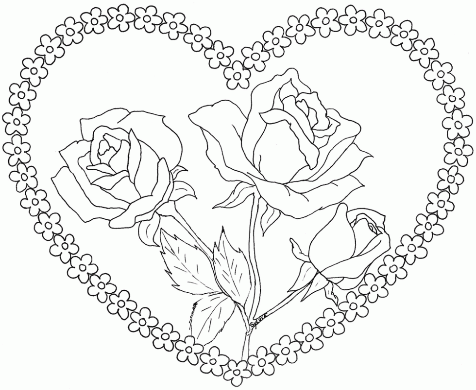 Dibujo de Rosas para enamorados para colorear. Dibujos infantiles de ...