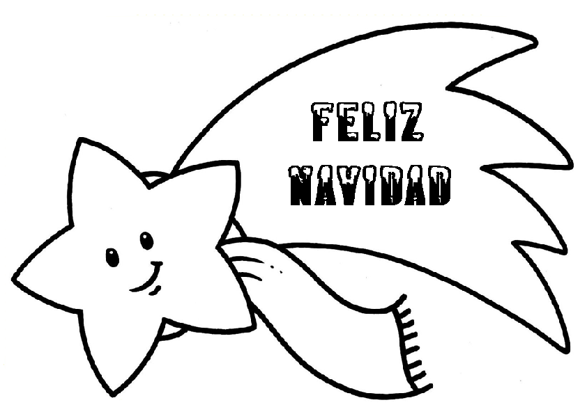 Dibujos de estrellas de Navidad para pintar: Cometas | Colorear imágenes