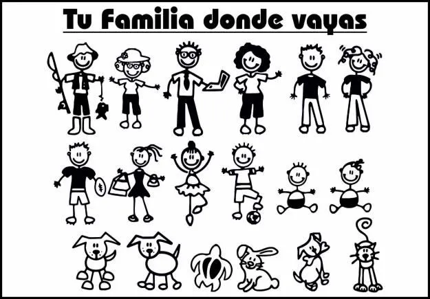 Calcomania familia para auto - Imagui