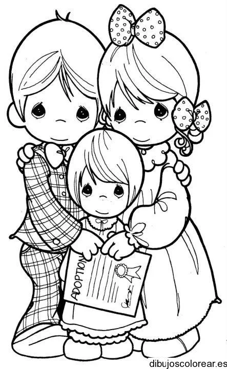 Dibujo de una pequeña familia | Dibujos para Colorear Dibujo de una pequeña familia | Dibujos para Colorear