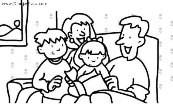 Dibujos de Familia leyendo | Dibujos de Familias para Pintar ...