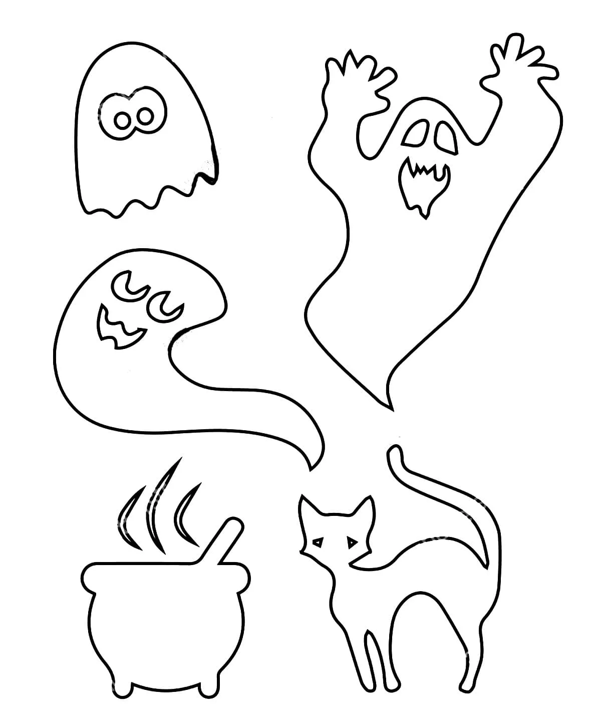Dibujos de Fantasmas para colorear | Imprimir en formato A4 Dibujos de Fantasmas para colorear | Imprimir en formato A4