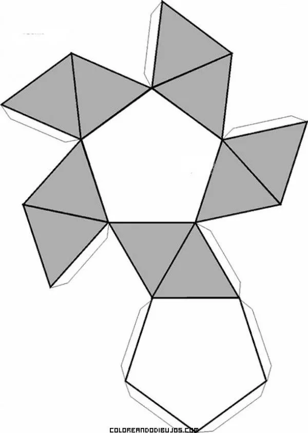 Dibujos de Figuras geométricas 3D para colorear, imprimir y armar | Colorear imágenes Dibujos de Figuras geométricas 3D para colorear, imprimir y armar | Colorear imágenes