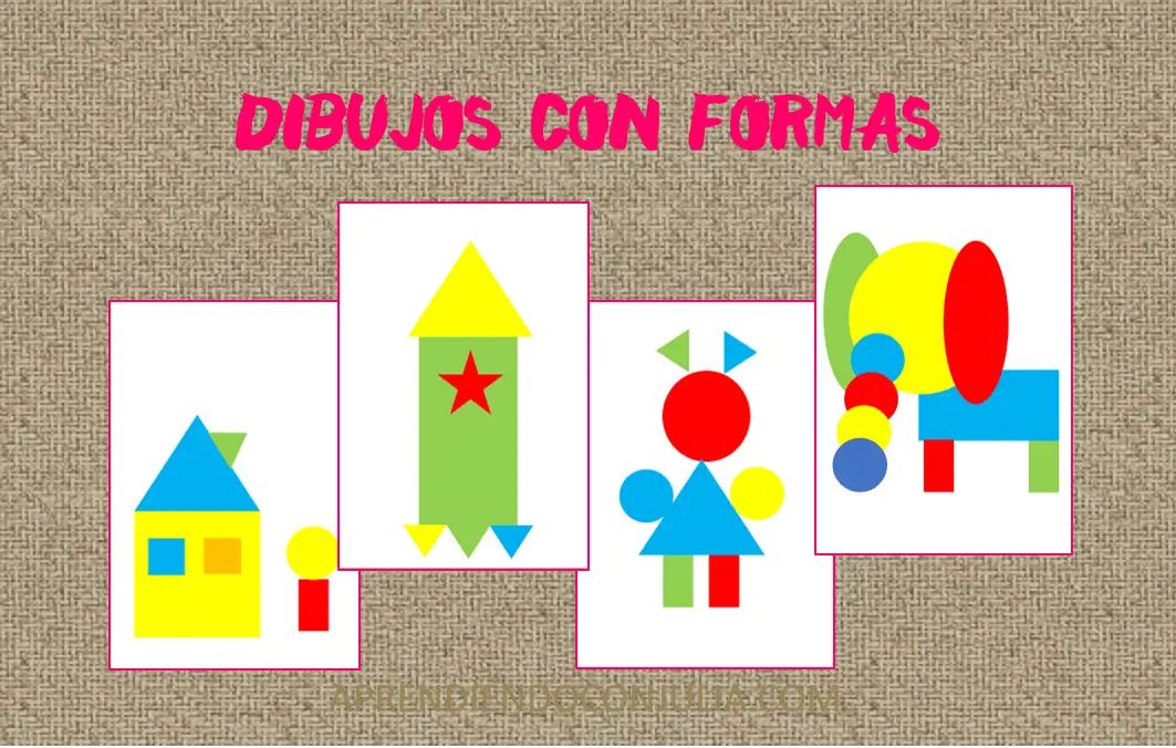 Dibujos con figuras geométricas. Plantilla para imprimir. - Aprendiendo con Julia Dibujos con figuras geométricas. Plantilla para imprimir. - Aprendiendo con Julia