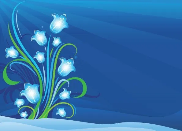dibujos de flores azules vectoriales